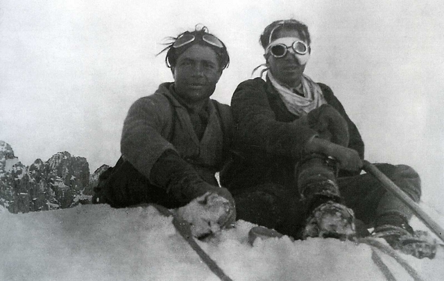 Mario Cambi e Paolo Cichetti durante linvernale alla cresta S