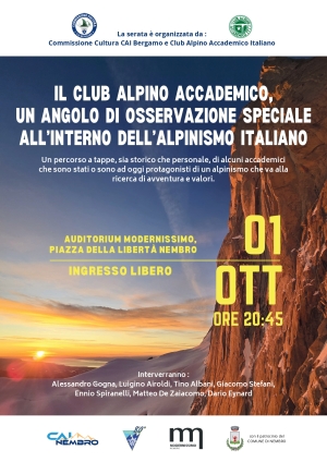 Gli Accademici lombardi si raccontano nel panorama dell&#039;alpinismo italiano - NEMBRO (BG) 1 Ottobre 2025