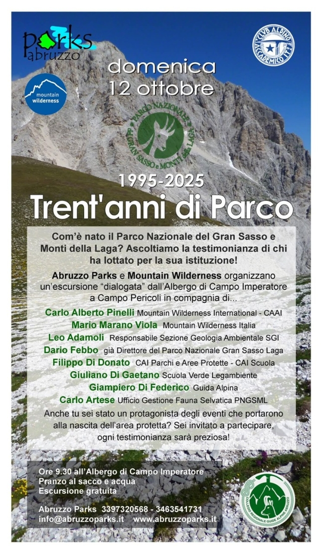 C'è anche il CAAI per i trent'anni del "Parco  Gran Sasso e Monti della Laga"